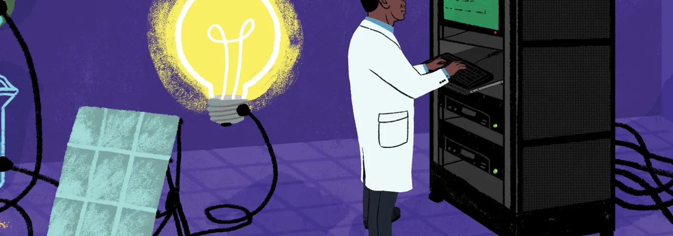 Robert Wexler tests chemistry at the computer