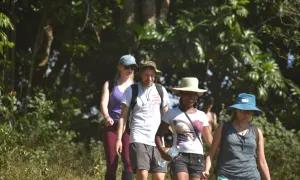 Students on a trail