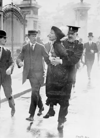 A suffragette is arrested