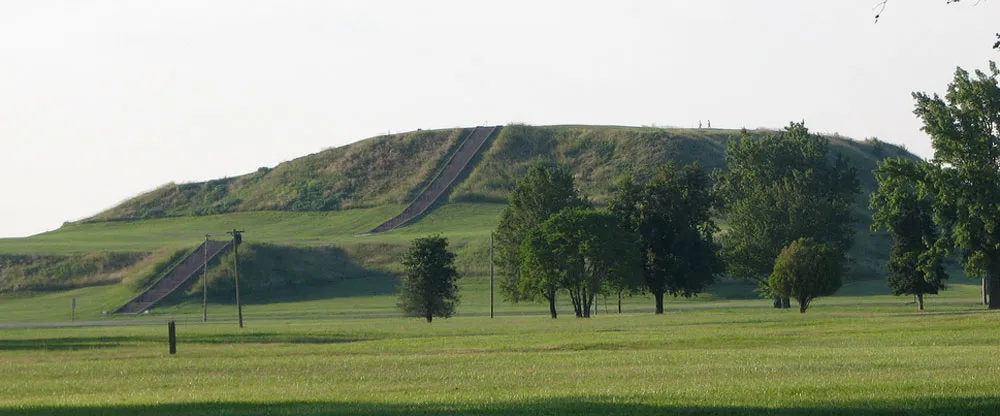 Monks Mound at the Cahokia Mounds State Historic Site in Illinois.