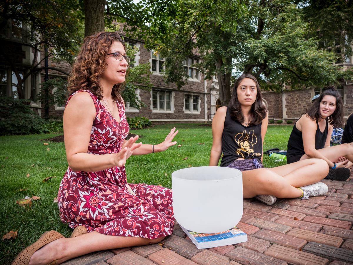 Heather Rice addresses her students