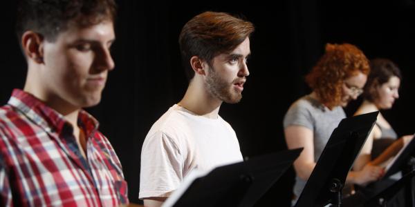 Students read scripts for the Hotchner Festival
