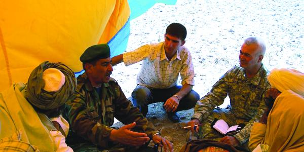 Fahim Masoud for translating senior U.S. Army officers at meetings with Afghan officials.