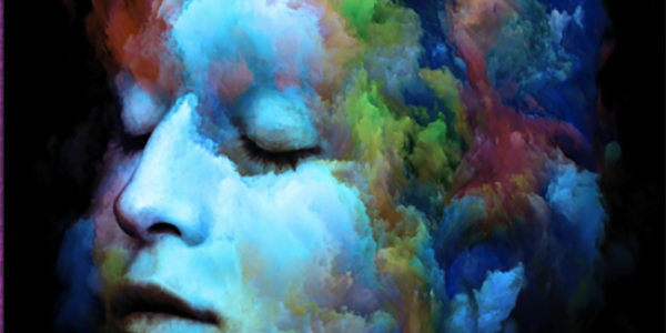 Abstract watercolor face